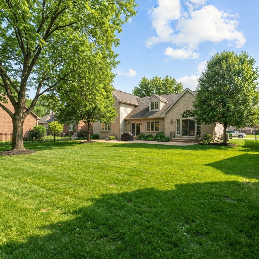 Beautiful maintained yard with healthy trees